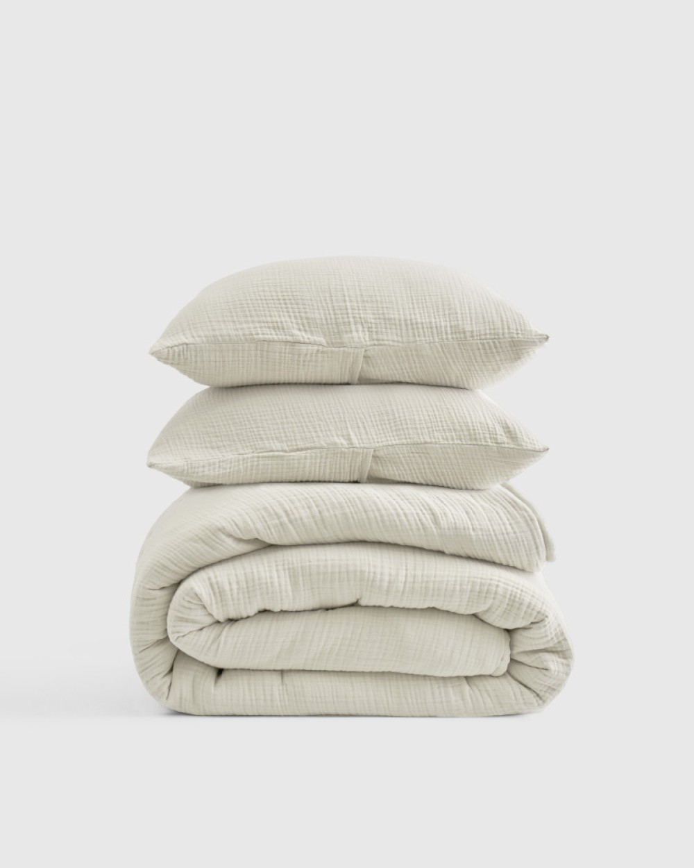 Organic Airy Gauze Duvet Cover Set - Ivory