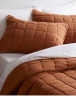 Organic Airy Gauze Box Quilt Set - Terracotta