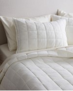 Organic Airy Gauze Box Quilt Sham Set - Ivory