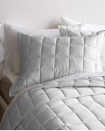 Bamboo Box Quilted Sham Set - Light Grey