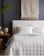 Bamboo Box Quilted Sham Set - White