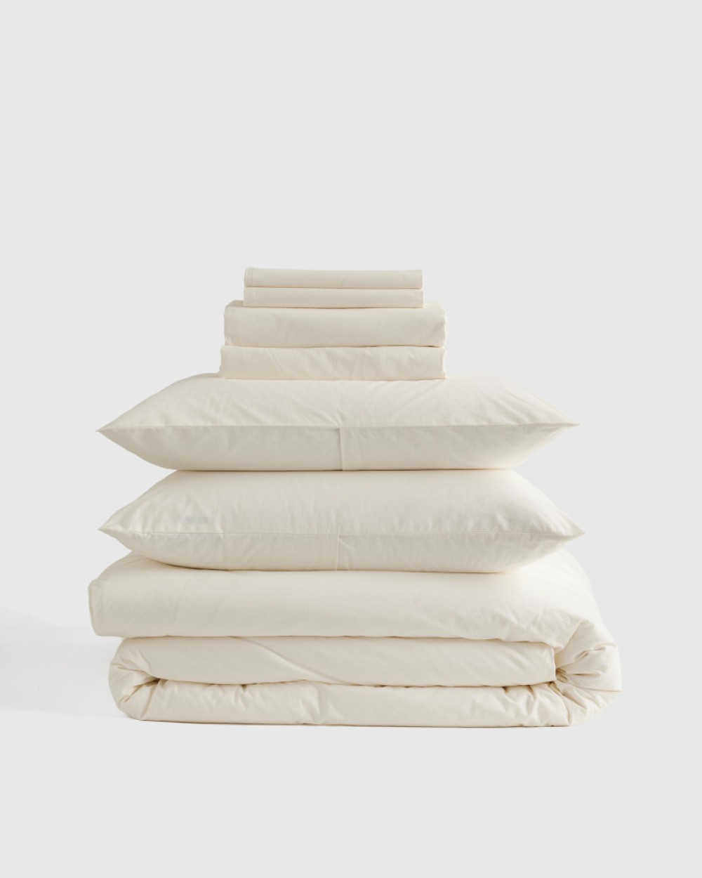 Organic Brushed Cotton Deluxe Bedding Bundle - Ivory