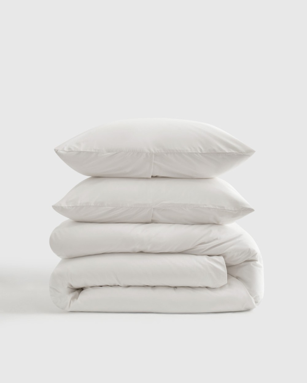 Classic Organic Percale Duvet Cover Set - White