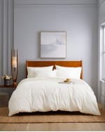 Classic Organic Percale Duvet Cover Set - White