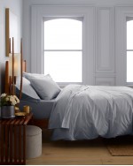 Classic Organic Percale Duvet Cover Set - Light Blue