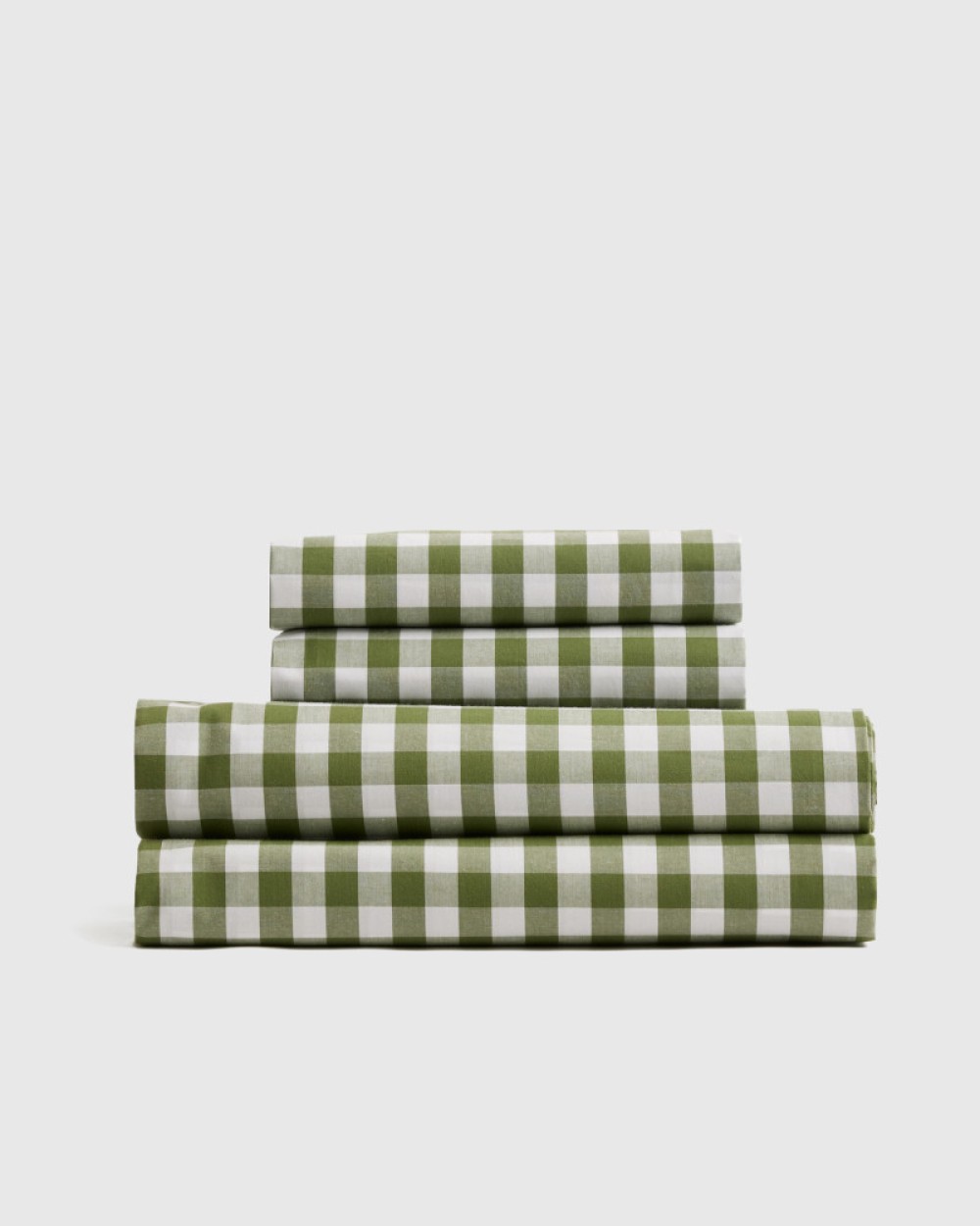 Classic Organic Percale Sheet Set - Olive Gingham