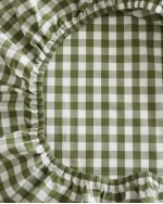 Classic Organic Percale Sheet Set - Olive Gingham