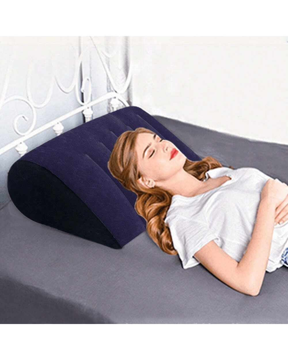 1pc Inflatable Pillow And Back Lumbar Support Cushion Pressure Activated Nap Pillow For Office Airplane Outdoor Travel Bedding Home