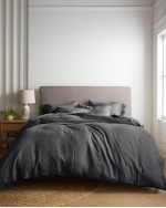 European Linen Duvet Deluxe Bundle - Charcoal