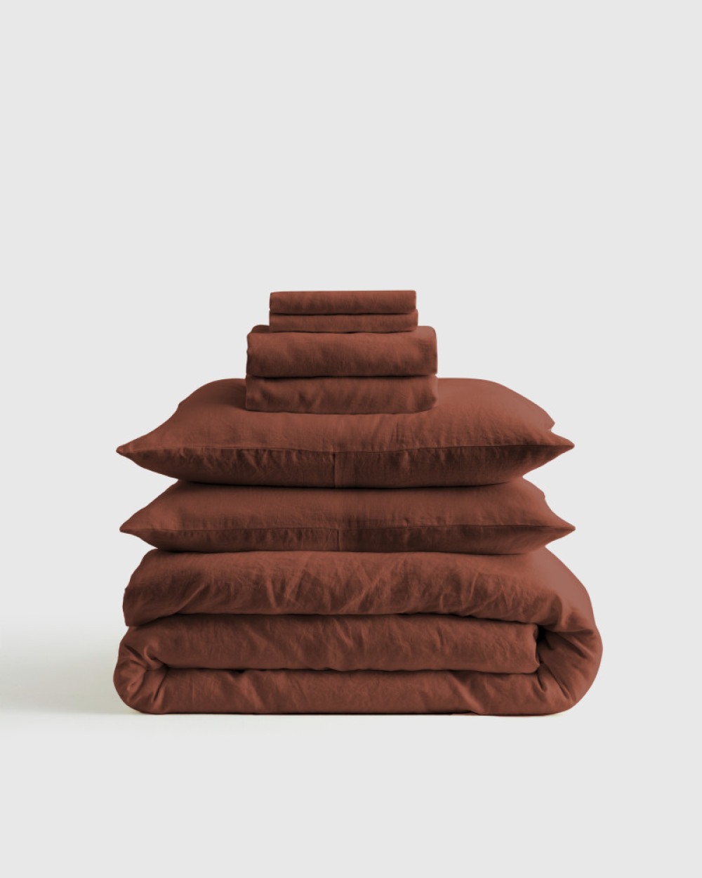 European Linen Duvet Deluxe Bundle - Bordeaux