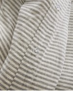 European Linen Duvet Deluxe Bundle - Grey/White Stripe