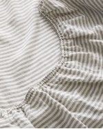 European Linen Duvet Deluxe Bundle - Grey/White Stripe