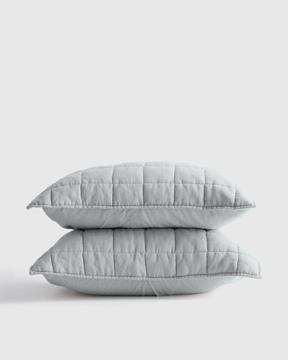 European Linen Box Quilted Sham Set - Mist