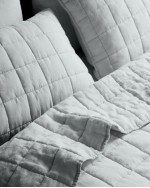 European Linen Box Quilted Sham Set - Mist