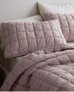 European Linen Box Quilted Sham Set - Dusty Mauve