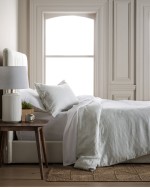 European Linen Stripe Sham Set - Mist/White Stripe