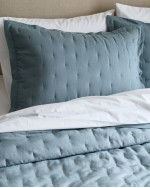 European Linen Dream Sham Set - Dusty Blue