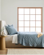 European Linen Dream Sham Set - Dusty Blue