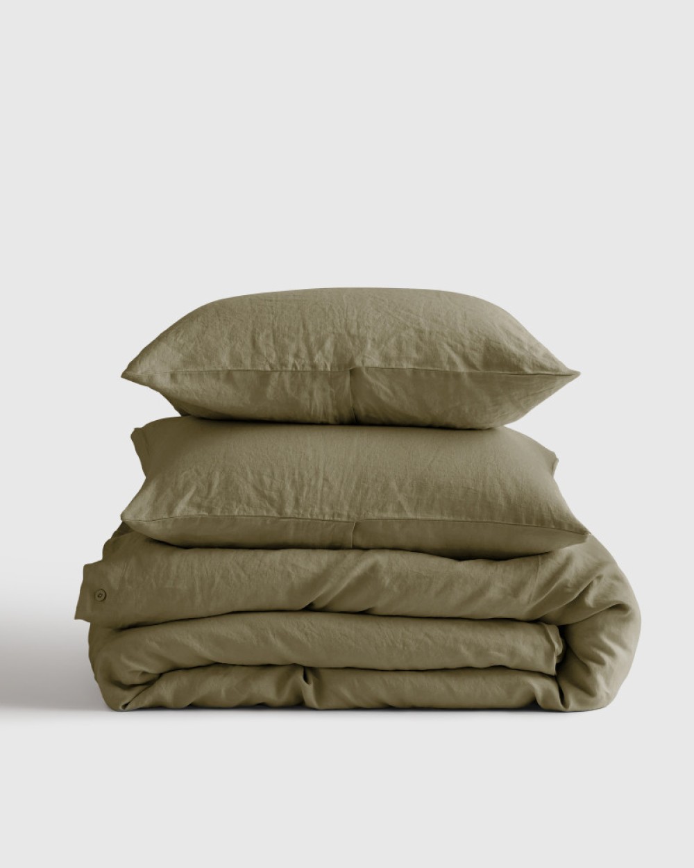 European Linen Duvet Cover Set - Aloe