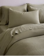 European Linen Duvet Cover Set - Aloe