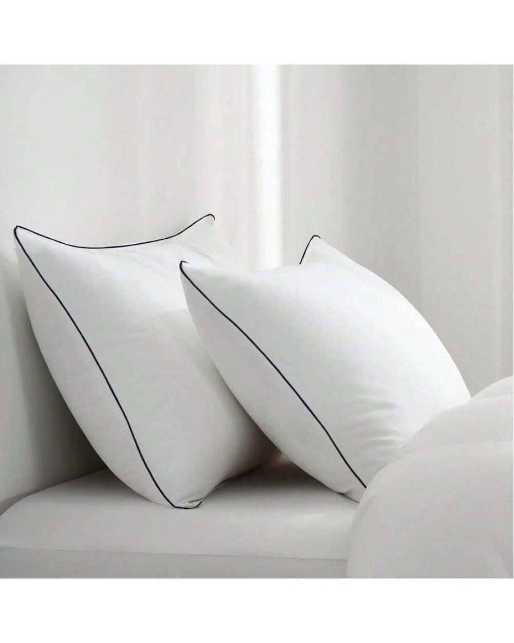 Hotel Collection Bed Pillows For Sleeping 4 Pack Standard Size Cooling Pillows Set Of 4 For Back Stomach Or Side Sleepers Super Soft Down Alternative Microfiber Filled Pillows - White