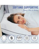 Hotel Collection Bed Pillows For Sleeping 4 Pack Standard Size Cooling Pillows Set Of 4 For Back Stomach Or Side Sleepers Super Soft Down Alternative Microfiber Filled Pillows - White