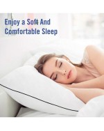 Hotel Collection Bed Pillows For Sleeping 4 Pack Standard Size Cooling Pillows Set Of 4 For Back Stomach Or Side Sleepers Super Soft Down Alternative Microfiber Filled Pillows - White