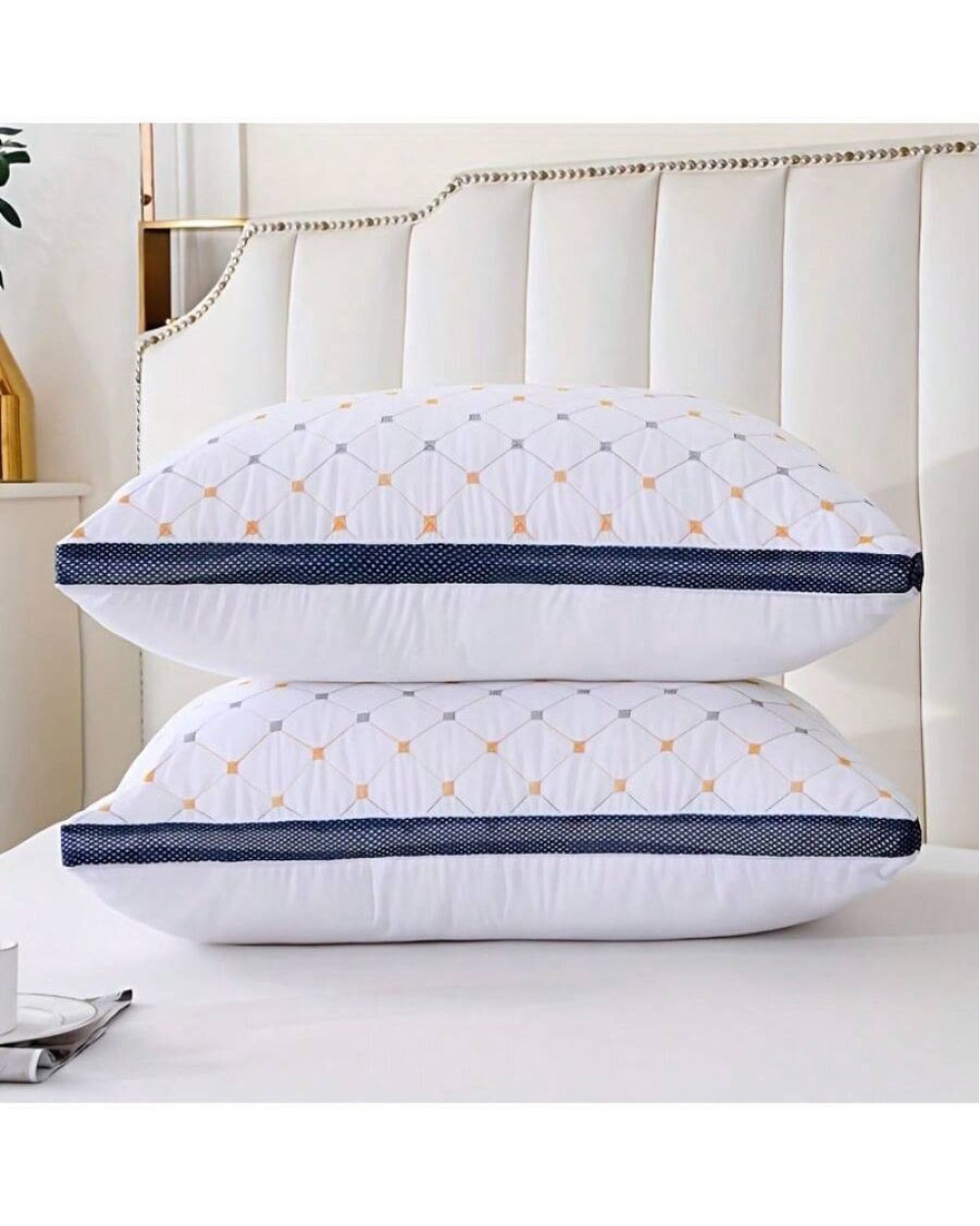 2pc Neck Pillow Sleep Premium Hotel Bed Pillow Breathable Down Replacement Pillow Side And Suplying Skin Friendly Fluffy Pillow